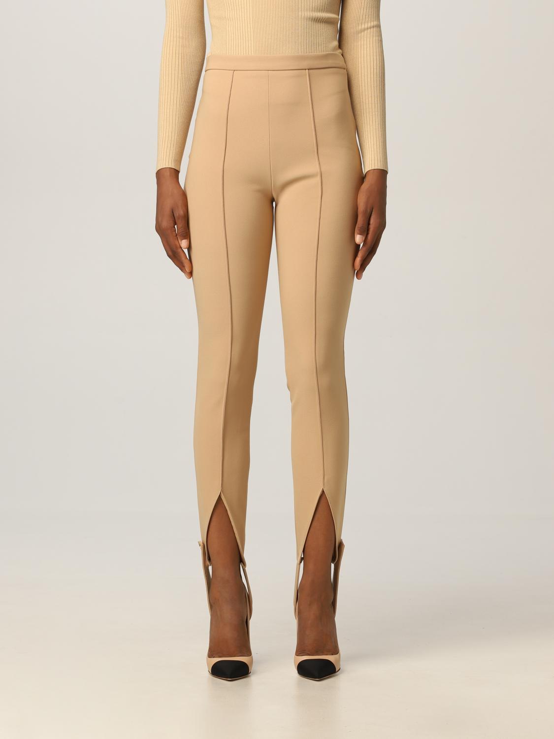 ELISABETTA FRANCHI: Pants women - Beige | Pants Elisabetta Franchi  PA01216E2 GIGLIO.COM