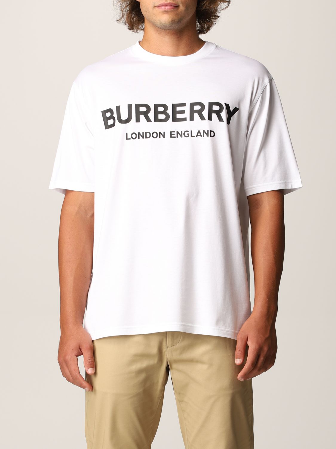 BURBERRY: cotton t-shirt with logo - White | Burberry t-shirt 8026017  online on 