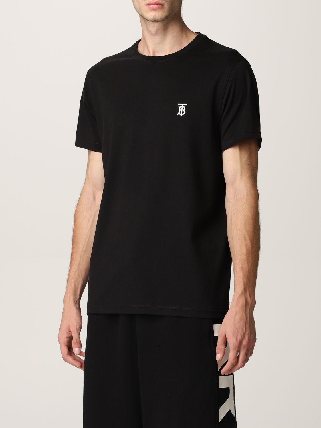 BURBERRY: Parker cotton t-shirt with monogram - Black | T-Shirt ...