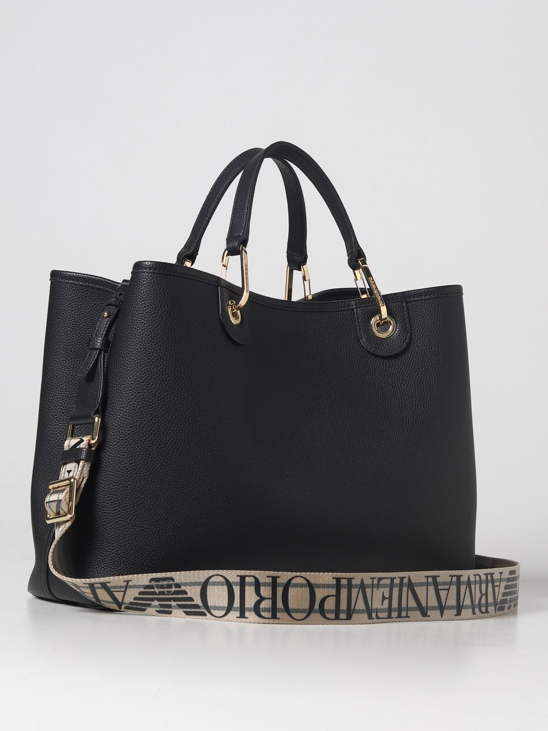 EMPORIO ARMANI: bag in grained synthetic leather - Black  Emporio Armani  crossbody bags Y3H276YFO5B online at