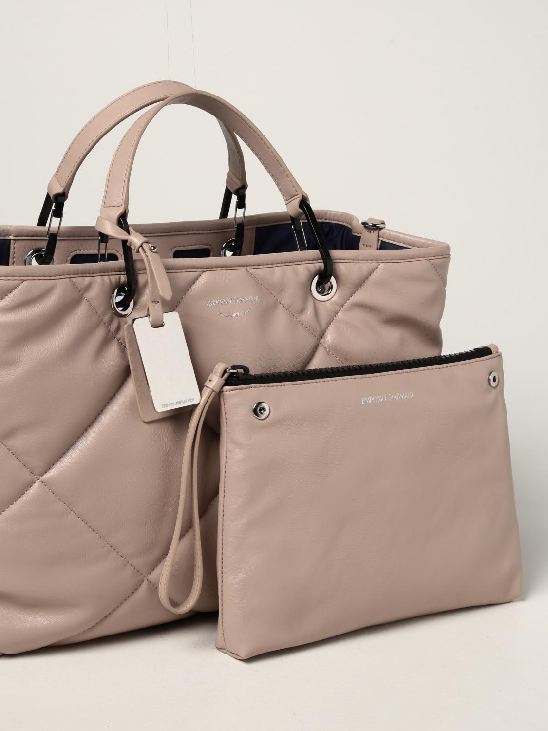 EMPORIO ARMANI: Borsa in pelle sintetica - Beige | Borse Tote Emporio Armani  Y3D206 Y272X GIGLIO.COM
