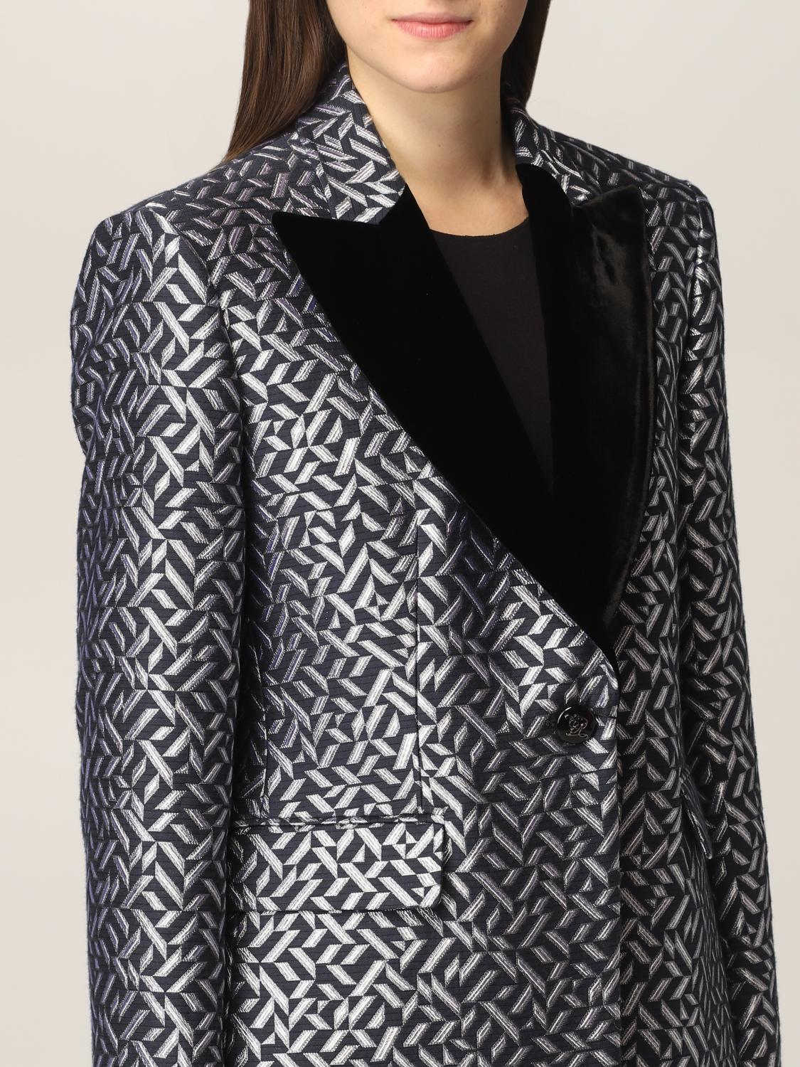 emporio armani animal jacquard blazer