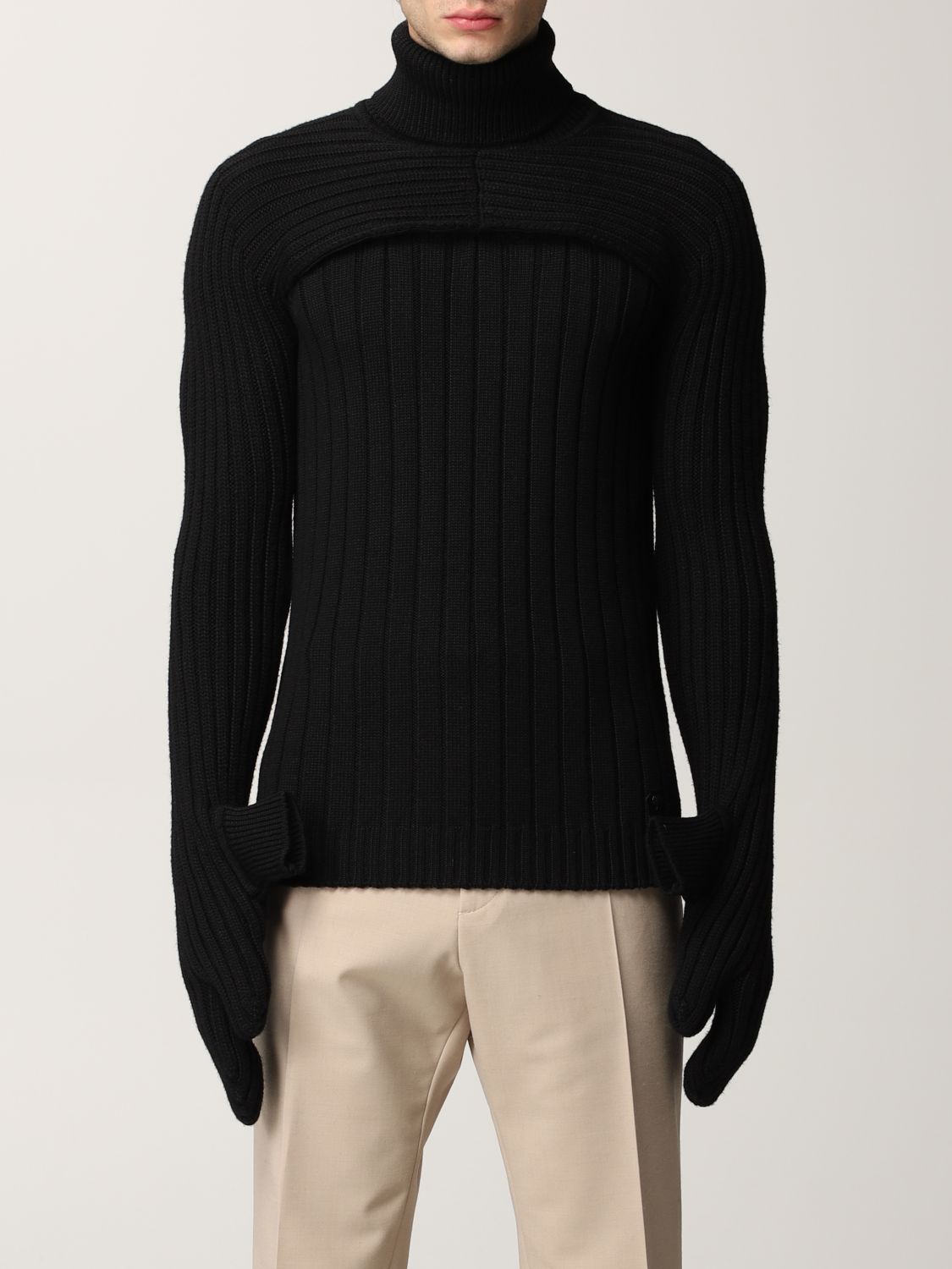 Sweater Fendi: Fendi turtleneck in ribbed wool knit black 1