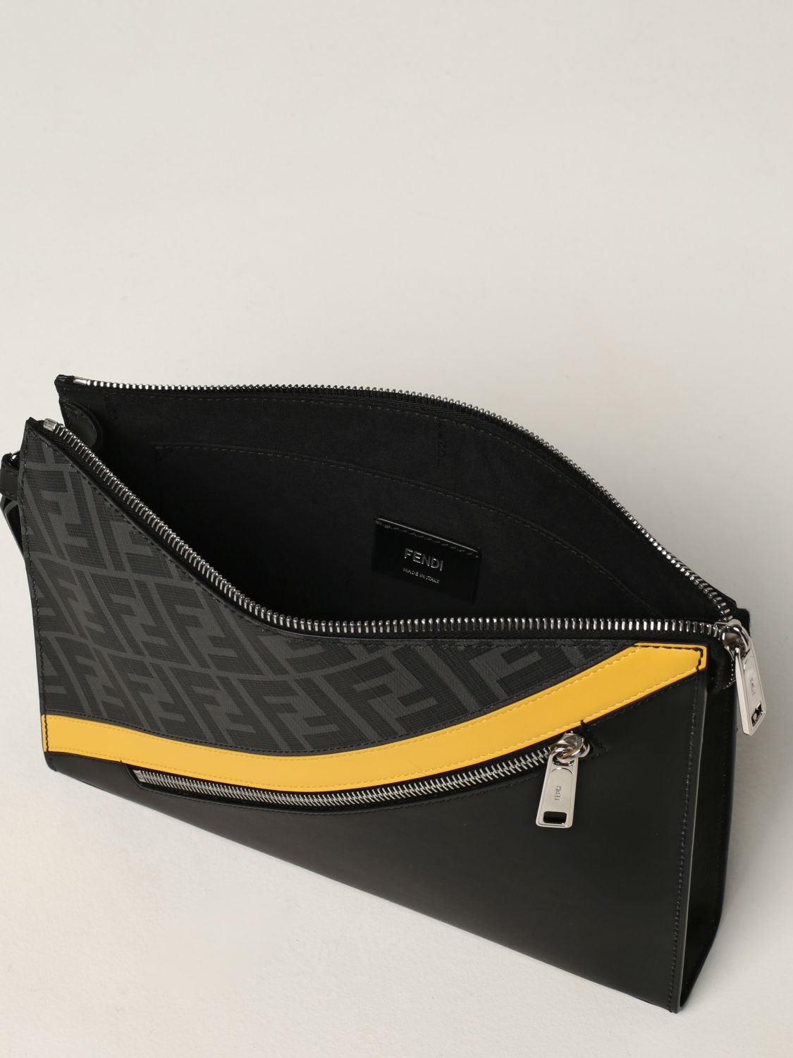 Briefcase Fendi: Fendi clutch bag with FF Fendi print black 5