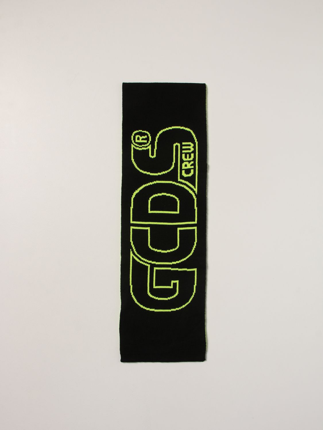 男童围巾 Gcds: Gcds 大Logo羊毛混纺围巾 黑色 1