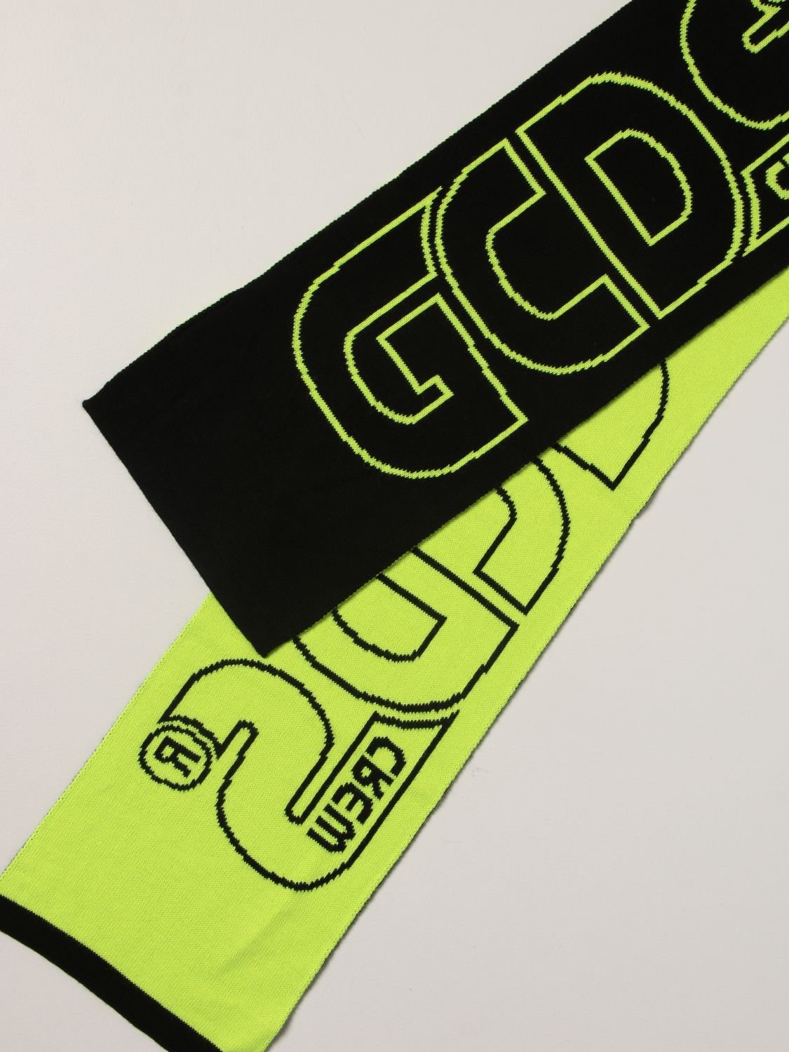 男童围巾 Gcds: Gcds 大Logo羊毛混纺围巾 黑色 3