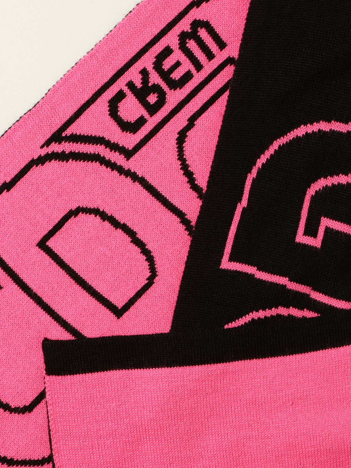 男童围巾 Gcds: Gcds 大Logo羊毛混纺围巾 紫红色 3