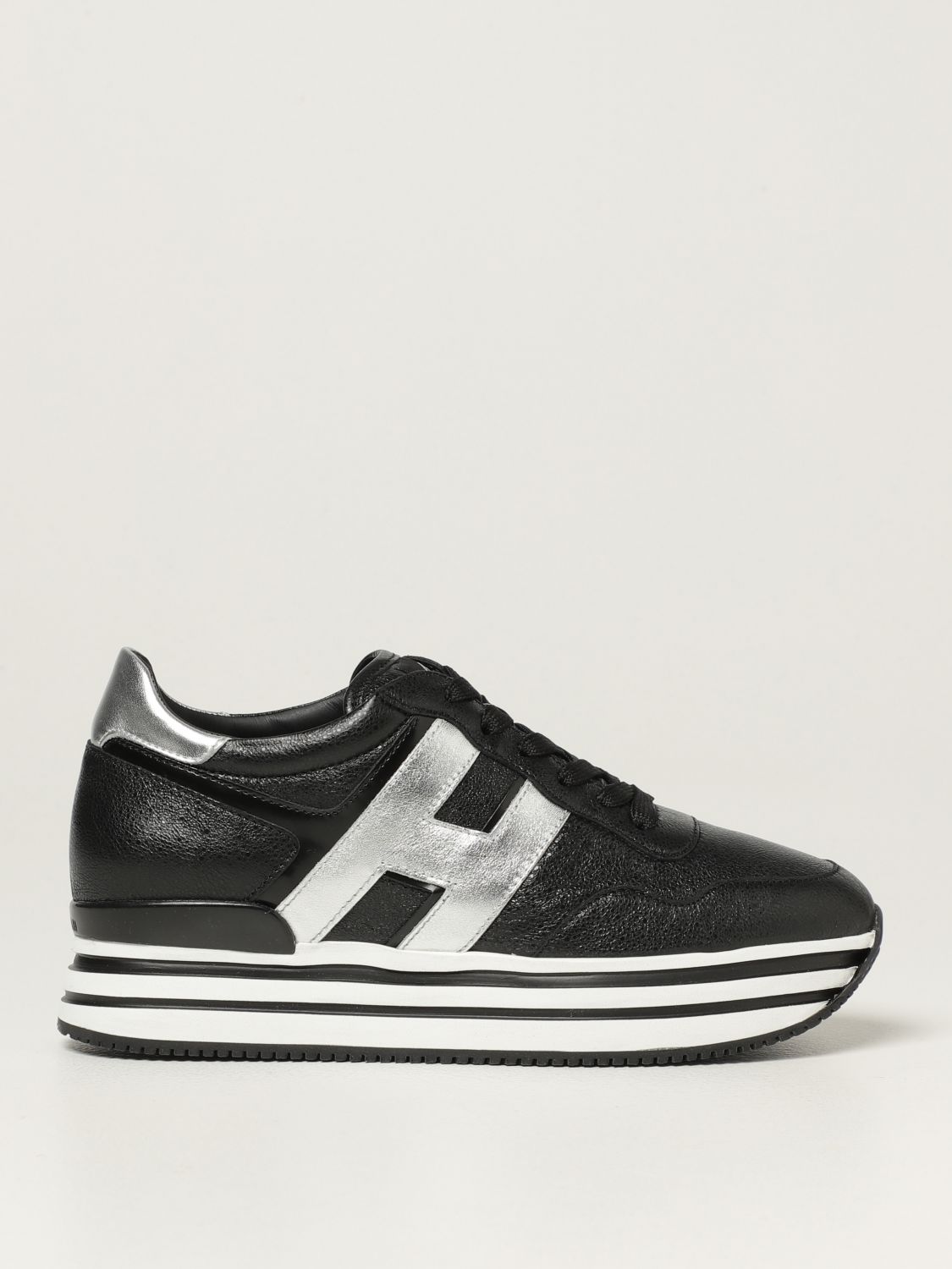 HOGAN: H483 midi sneakers in leather | Sneakers Women Black | Sneakers Hogan HXW4830CB80 QC6 GIGLIO.COM
