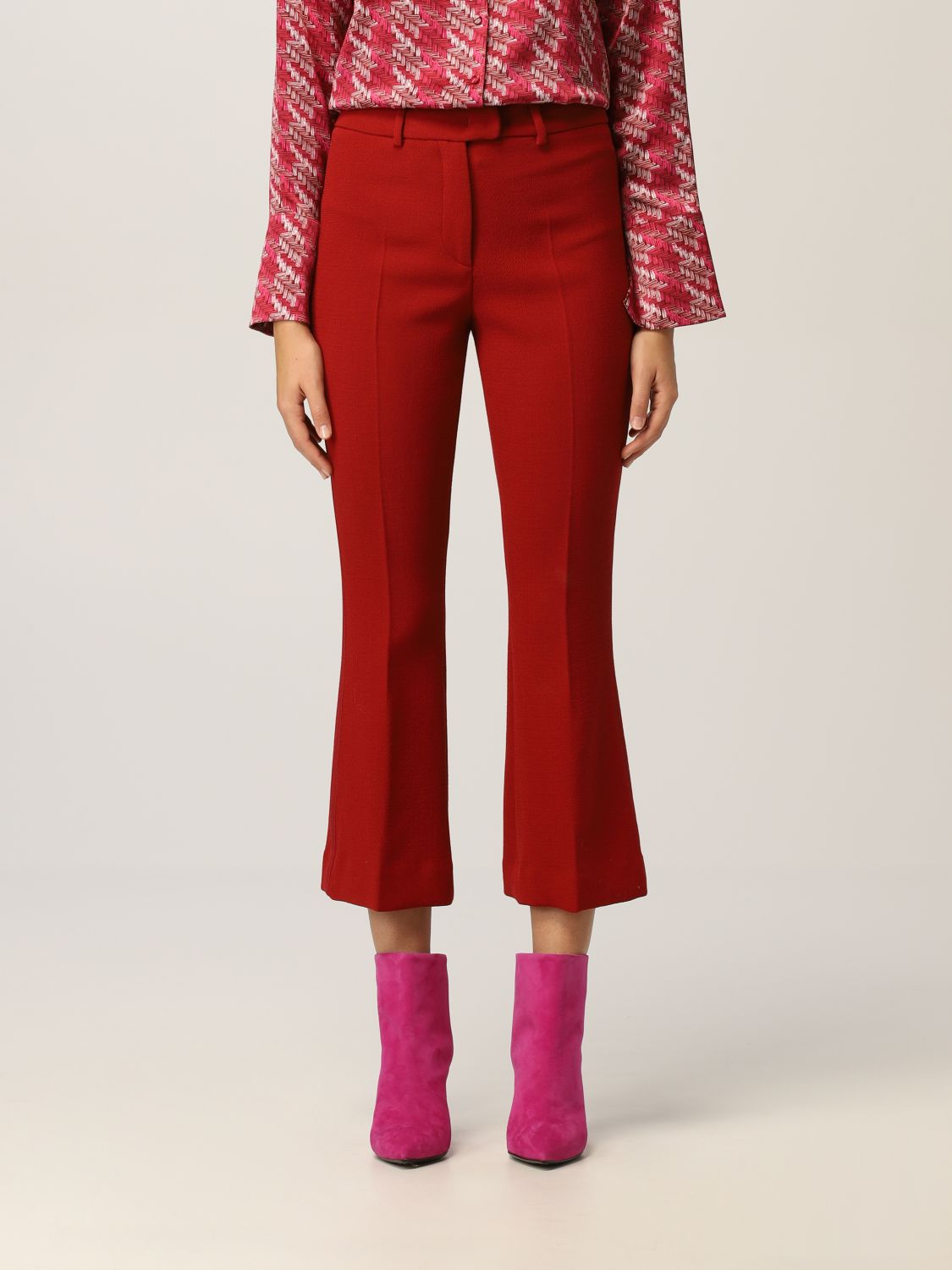 Pantalone cropped in cotone stretch Giglio.com Donna Abbigliamento Pantaloni e jeans Pantaloni Pantaloni stretch 