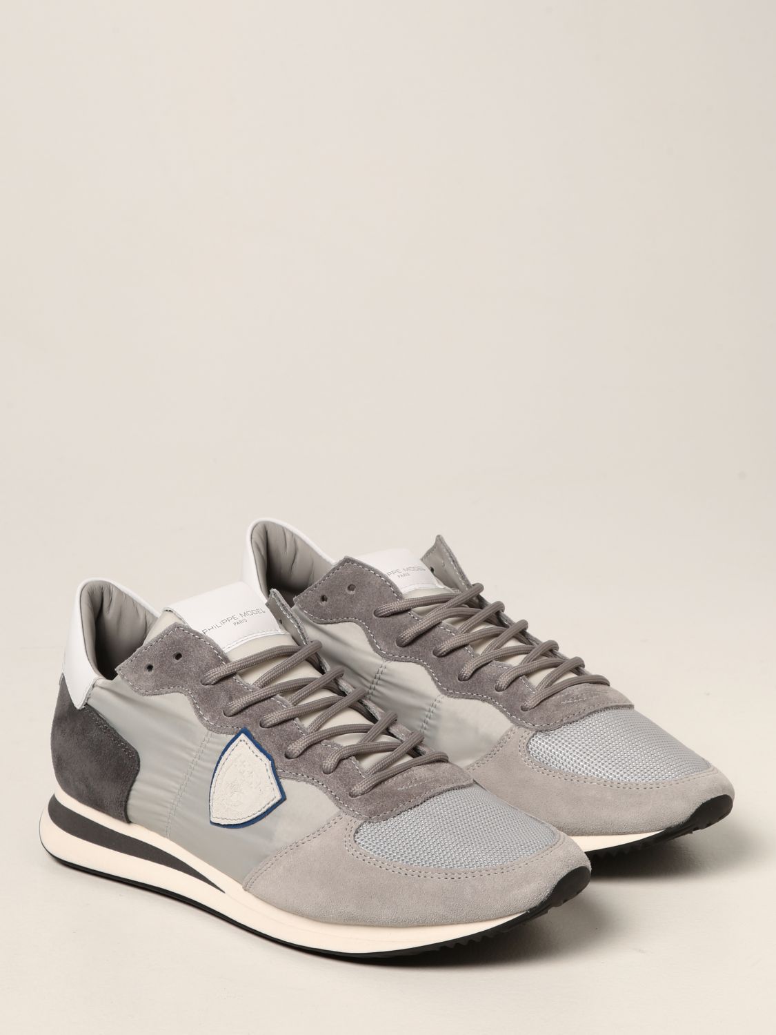 Sneakers Philippe Model: Sneakers Trpx Philippe Model in nylon e camoscio grigio 2