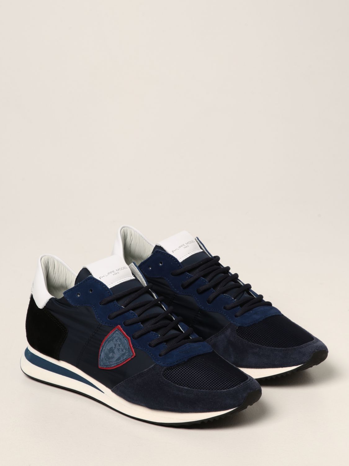 Sneakers Philippe Model: Sneakers Trpx Philippe Model in pelle e camoscio blue 2