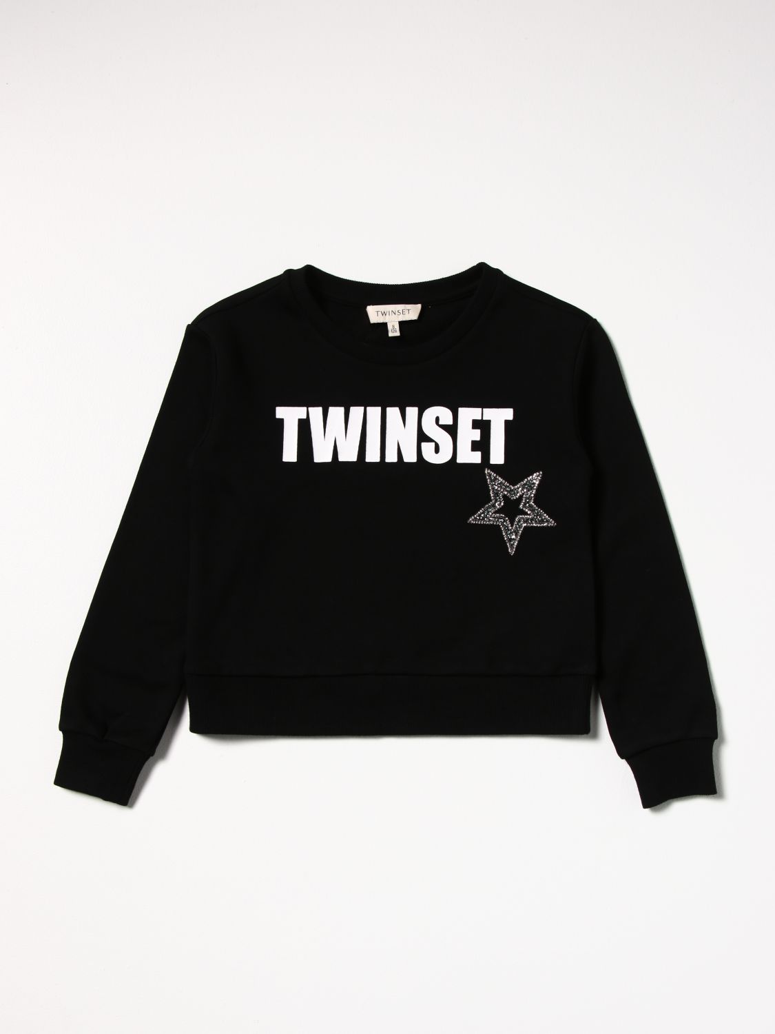 Jumper Twinset: Twin-set jumper in cotton blend with logo and star black 1