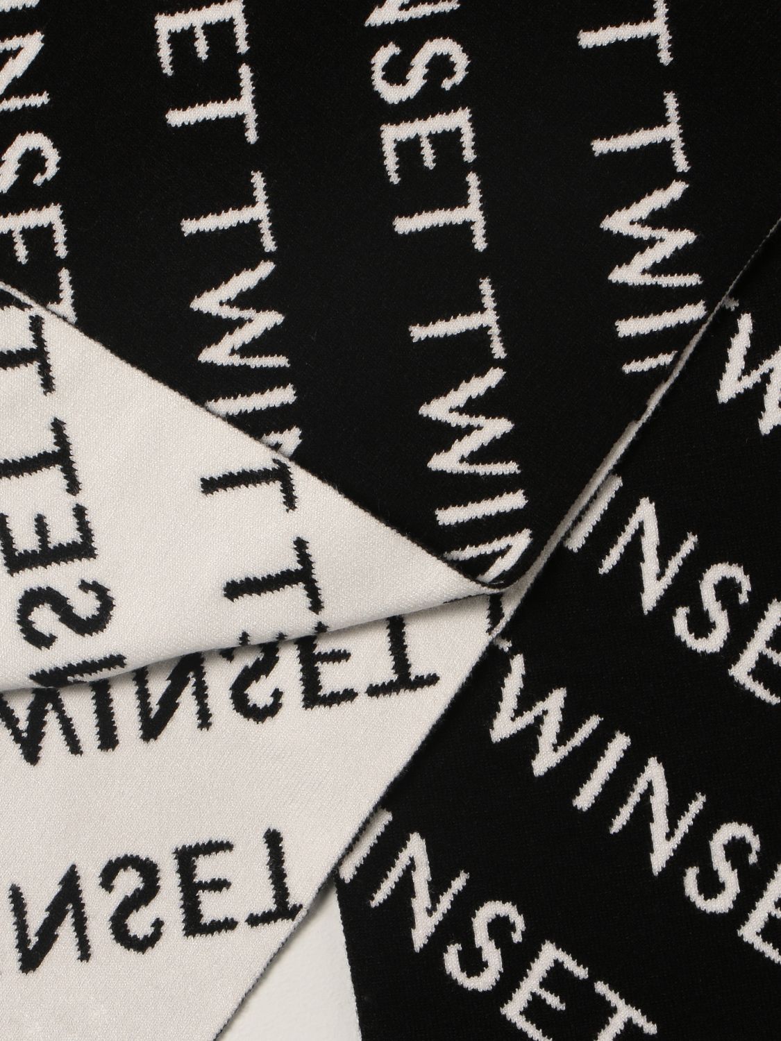 Scarf Twinset: Twin-set scarf in viscose blend with all-over logo black 3