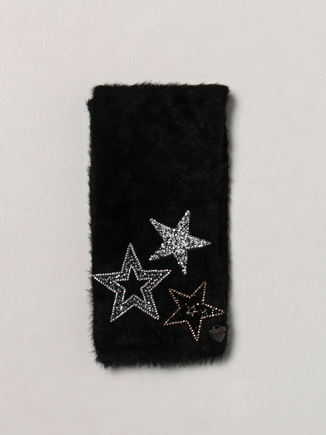 Scarf Twinset: Twin-set knitted scarf with lurex stars black 1