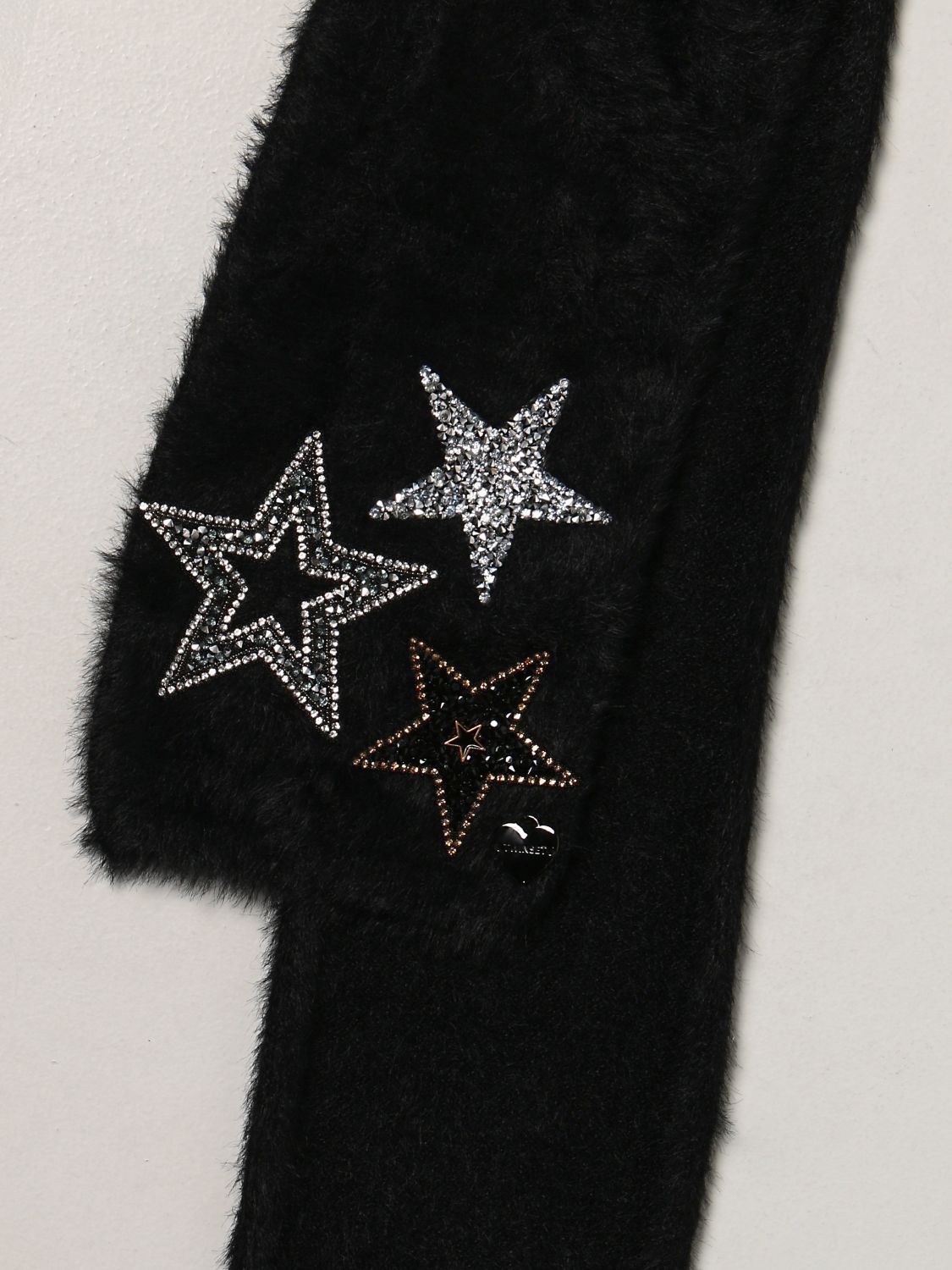 Scarf Twinset: Twin-set knitted scarf with lurex stars black 3