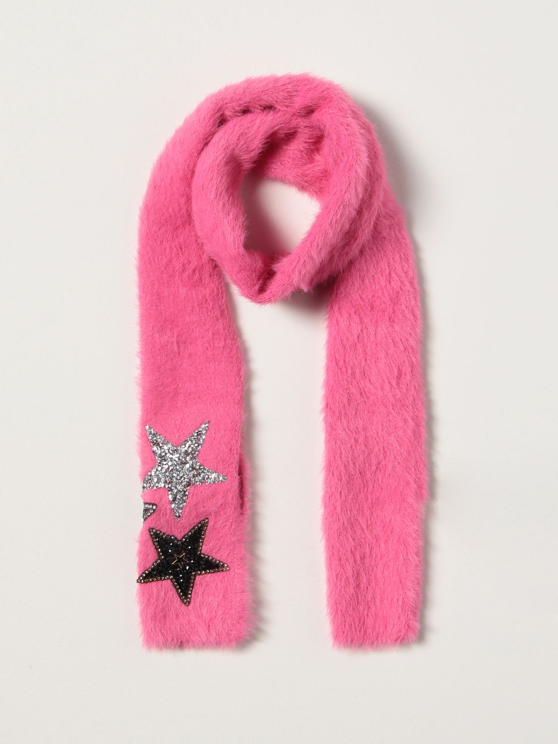 Scarf Twinset: Twin-set knitted scarf with lurex stars fuchsia 2