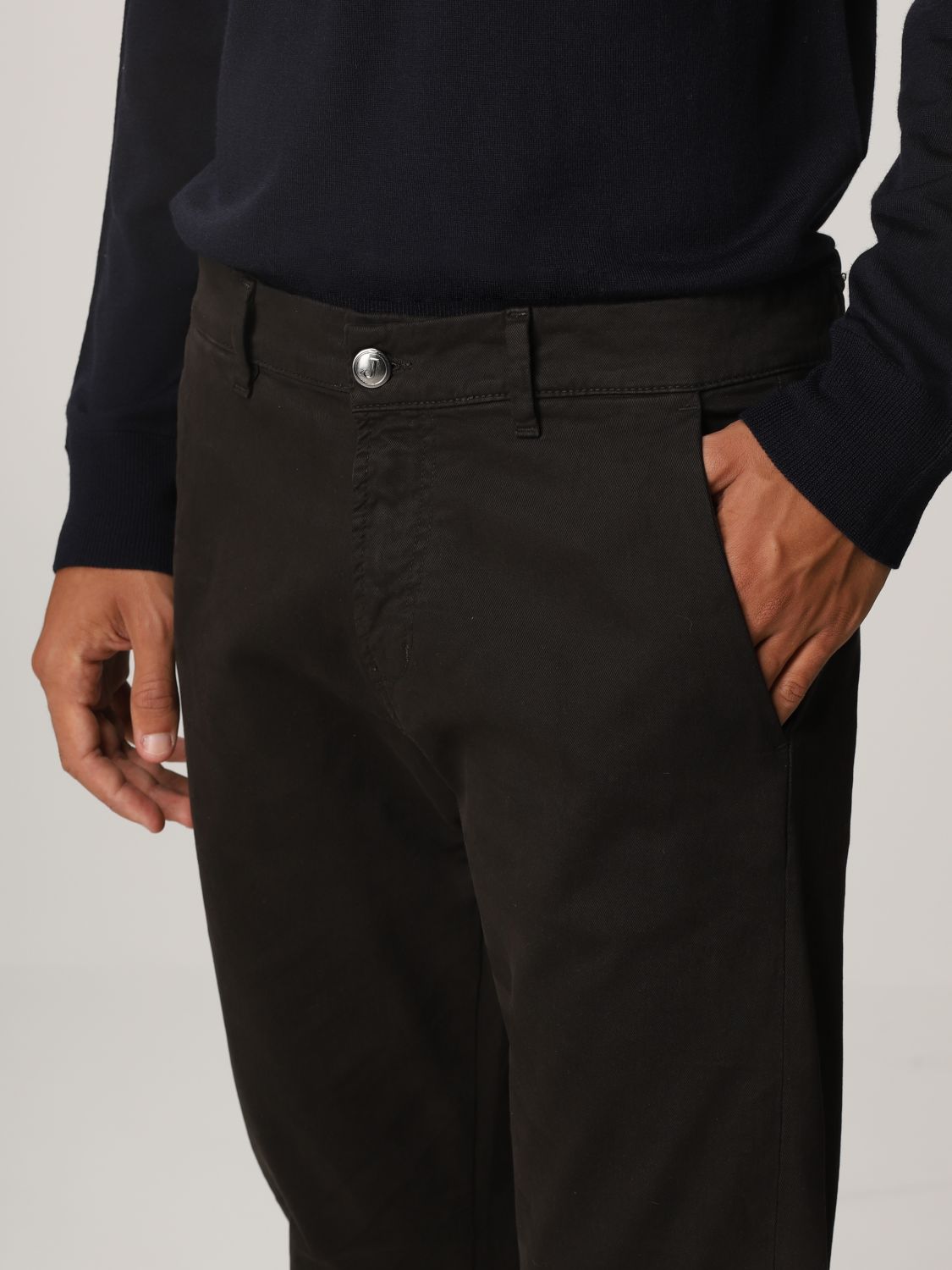 Pantalone Jeckerson: Pantalone Chino Jeckerson in gabardine marrone 3