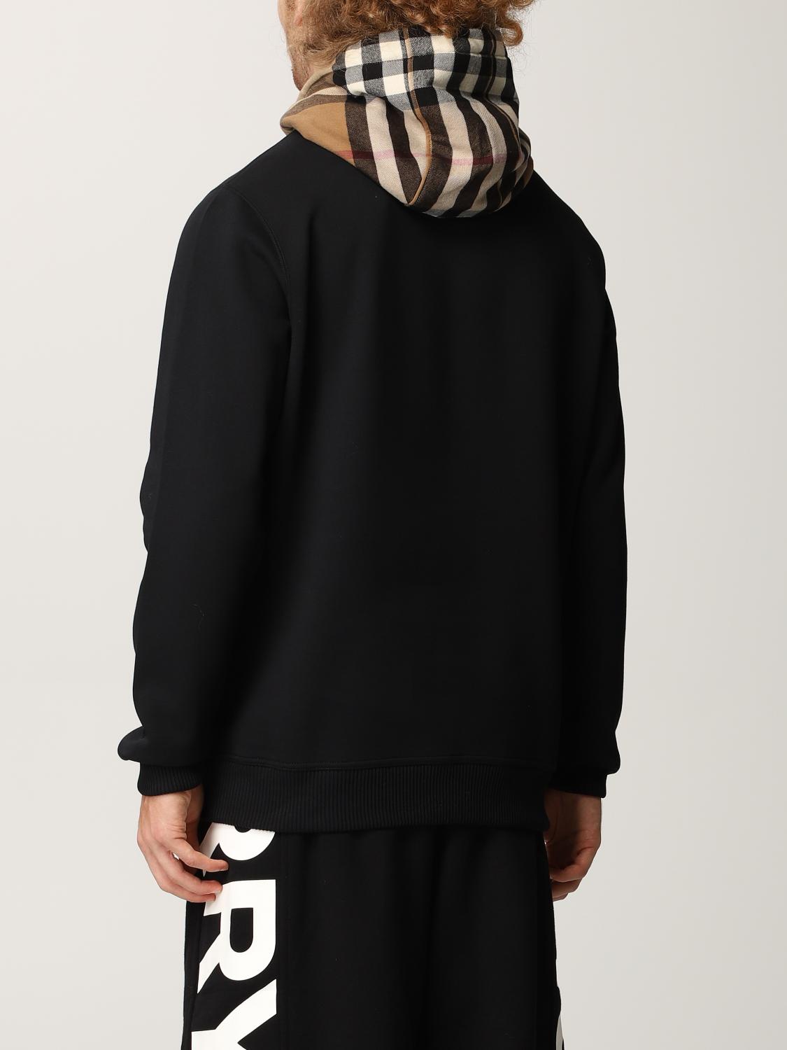 vintage check detail cotton blend sweatshirt
