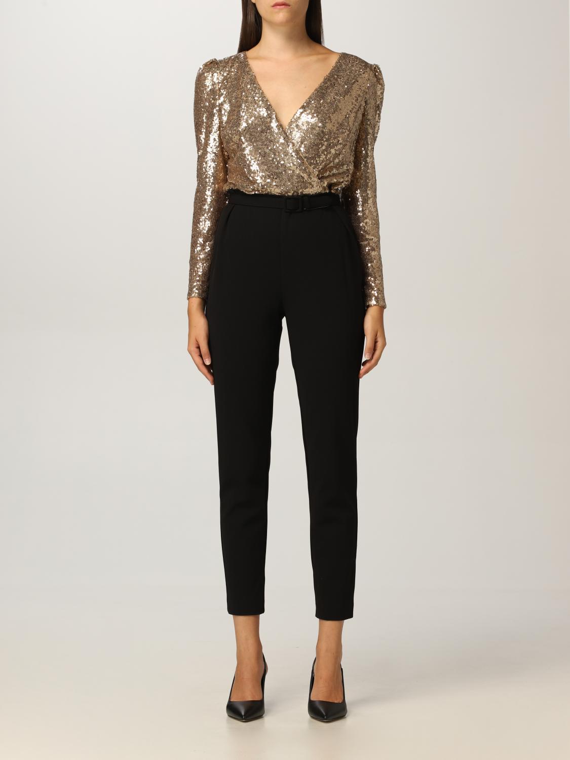 LAUREN RALPH LAUREN: Tuta lunga in crêpe - Bronzo | Tuta Lauren Ralph Lauren  253851179 GIGLIO.COM