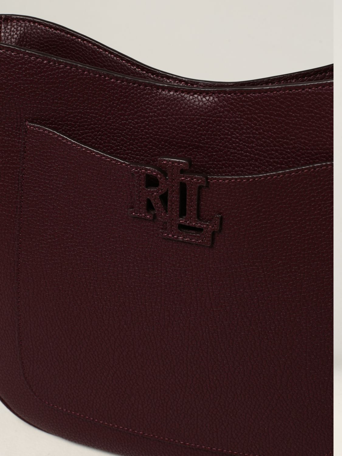 LAUREN RALPH LAUREN: bag in textured leather - Burgundy | Lauren Ralph ...