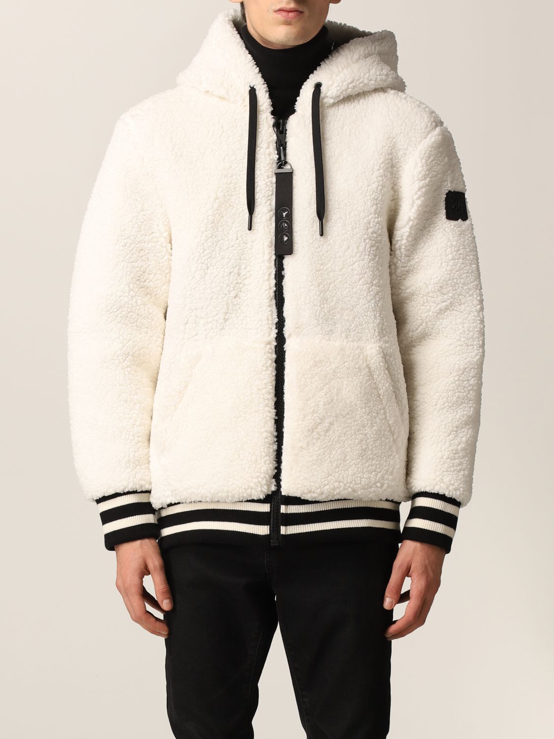 Giacca Moose Knuckles: Giacca Dewson Moose Knuckles effetto shearling panna 1