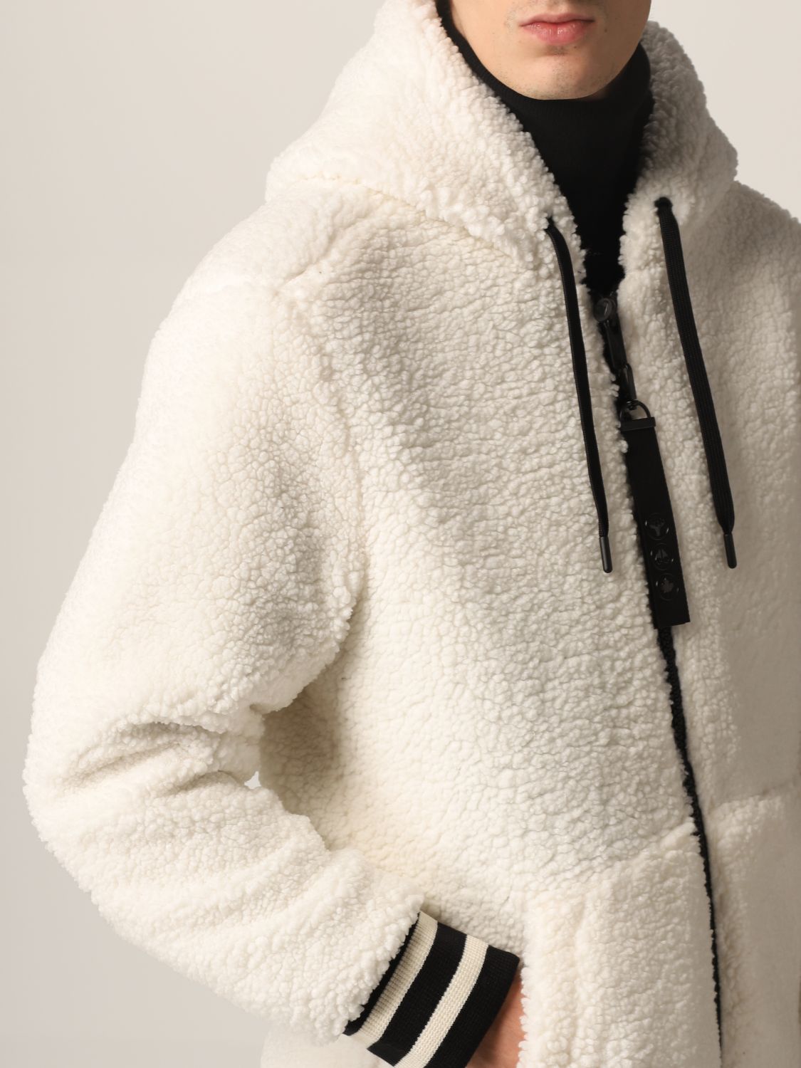 Giacca Moose Knuckles: Giacca Dewson Moose Knuckles effetto shearling panna 4