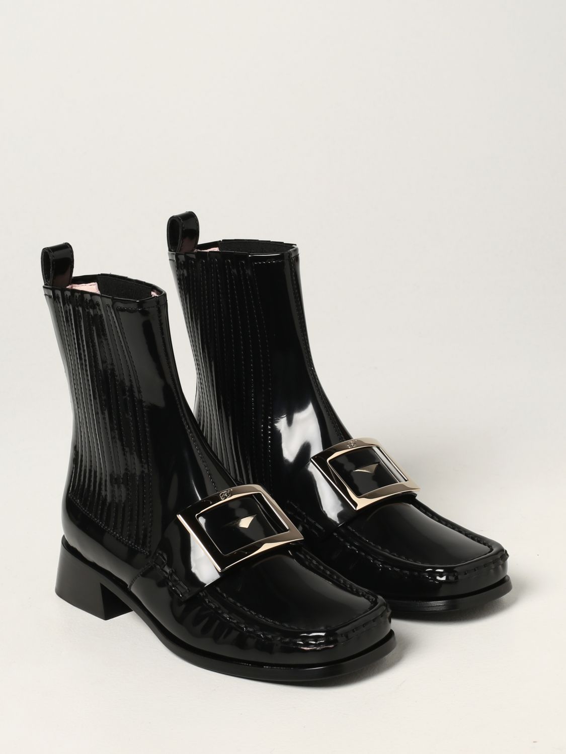 Flat ankle boots Roger Vivier: Preppy Viv Roger Vivier ankle boots in brushed leather black 2