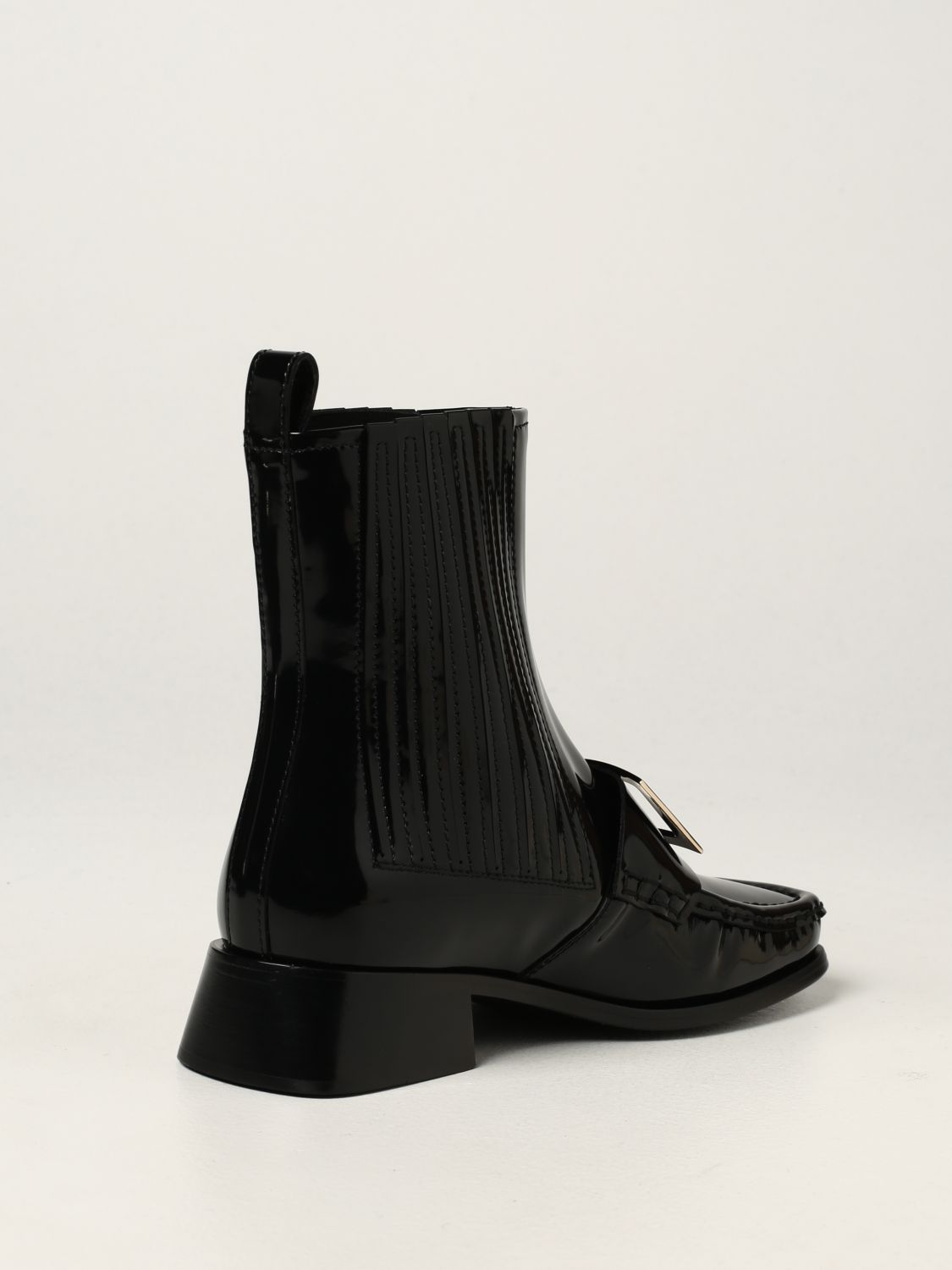 Flat ankle boots Roger Vivier: Preppy Viv Roger Vivier ankle boots in brushed leather black 3