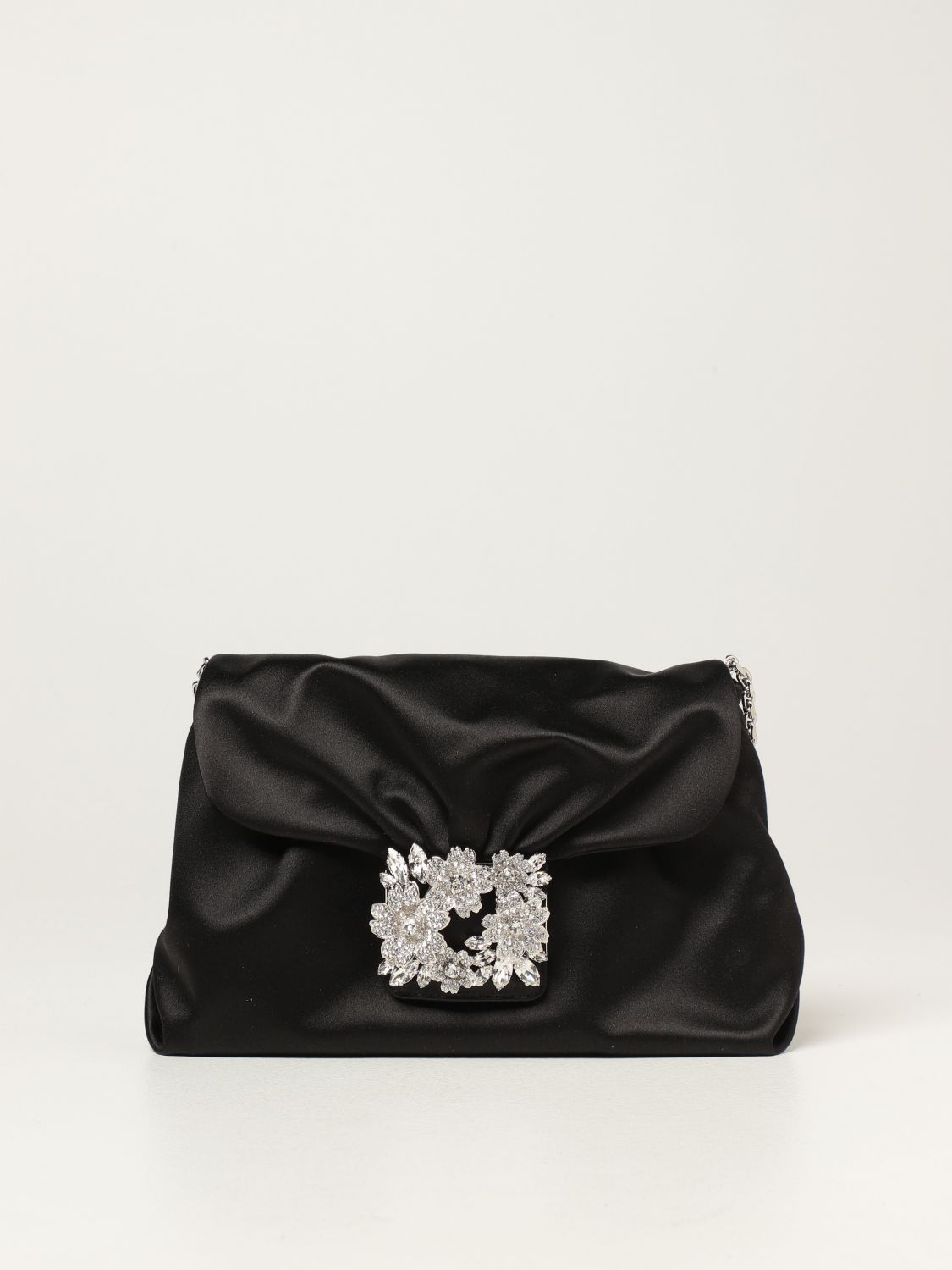 Crossbody bags Roger Vivier: Roger Vivier bag in satin with crystal buckle black 1