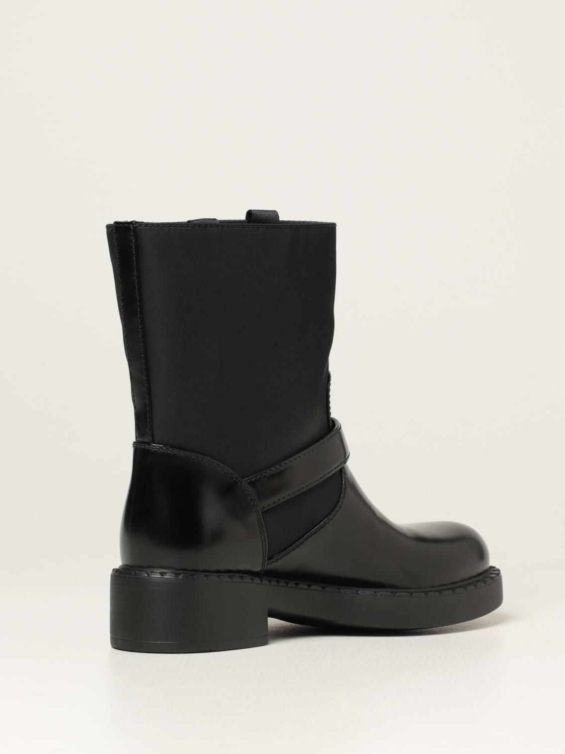 prada black flat boots