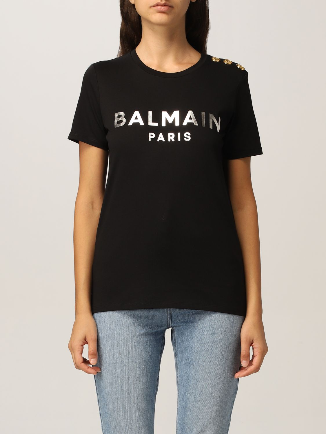 Camiseta Balmain: Camiseta mujer Balmain negro 1 1