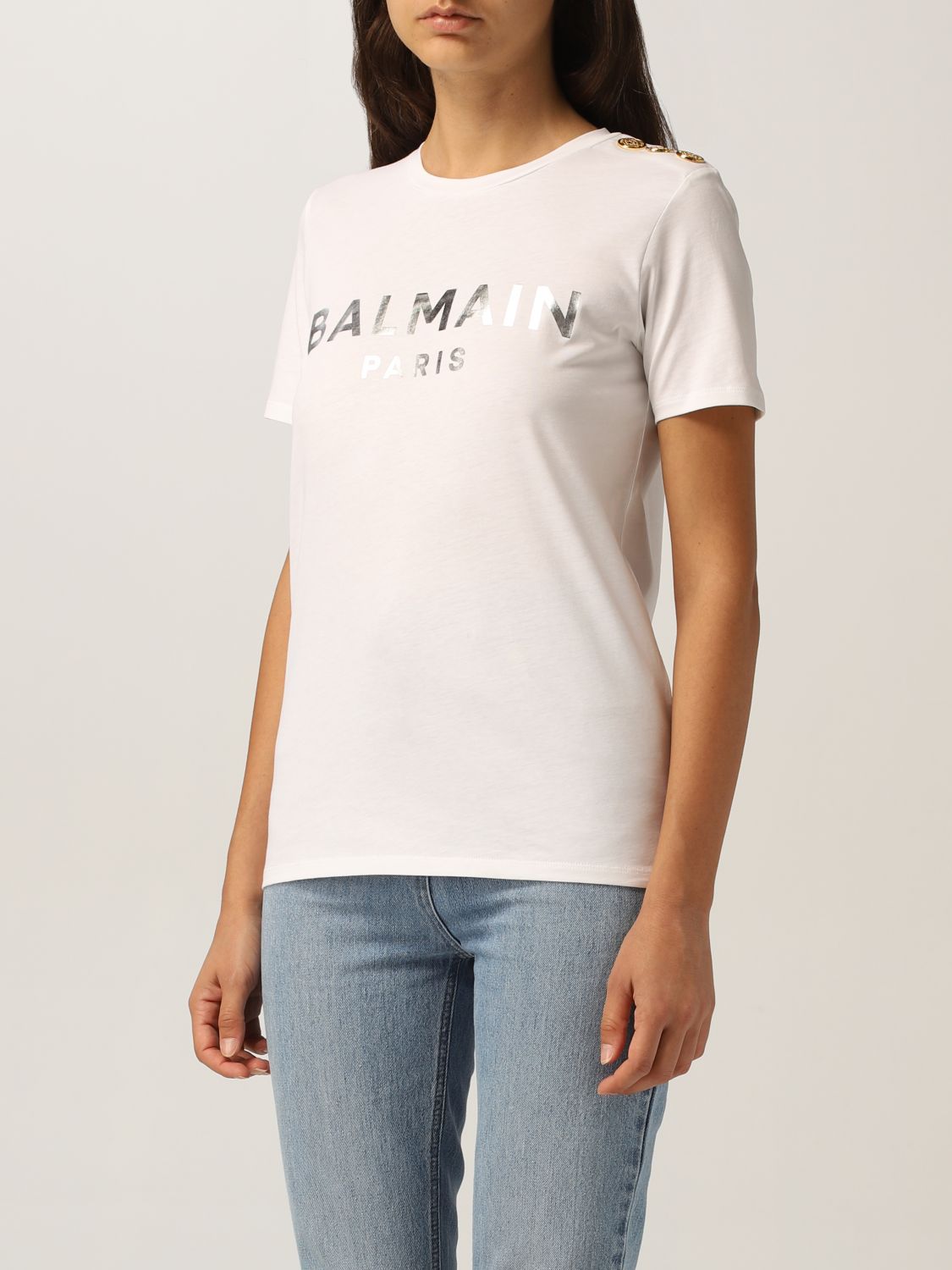 Camiseta Balmain: Camiseta mujer Balmain blanco 1 4