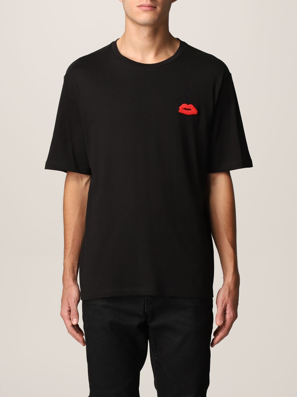 N° 21: N ° 21 T-shirt in cotton jersey with embroidery - Black | N° 21 ...