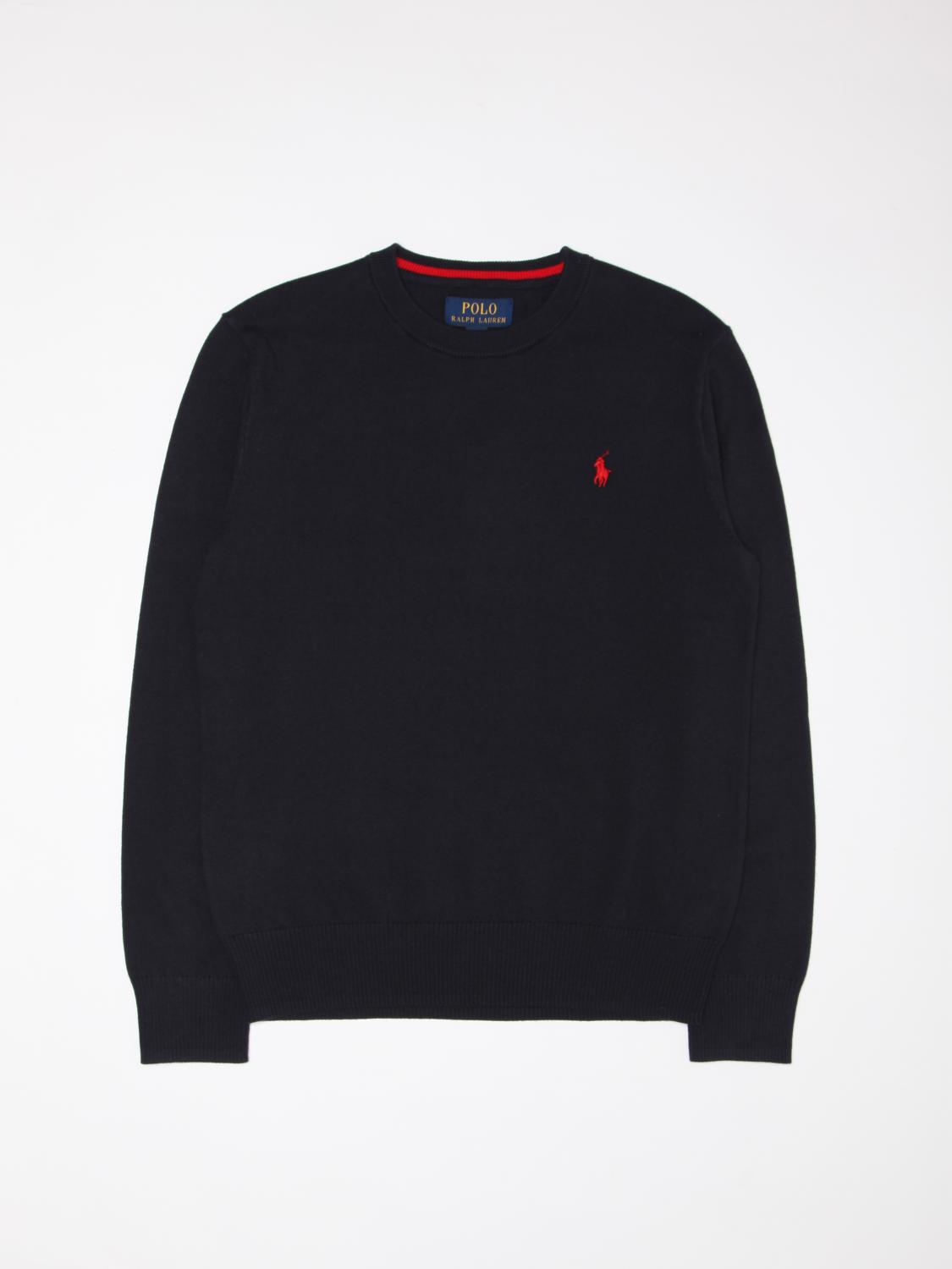 polo red and black sweater