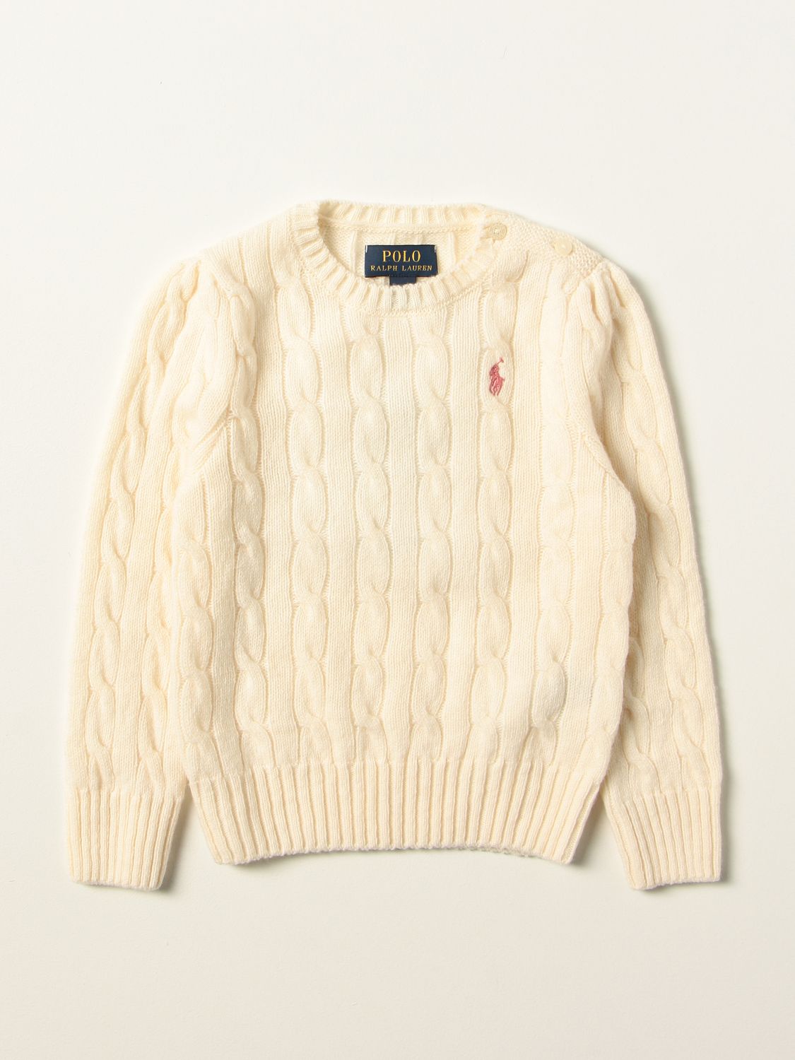 POLO RALPH LAUREN: sweater with logo - Cream | Polo Ralph Lauren sweater  311702223 online on 