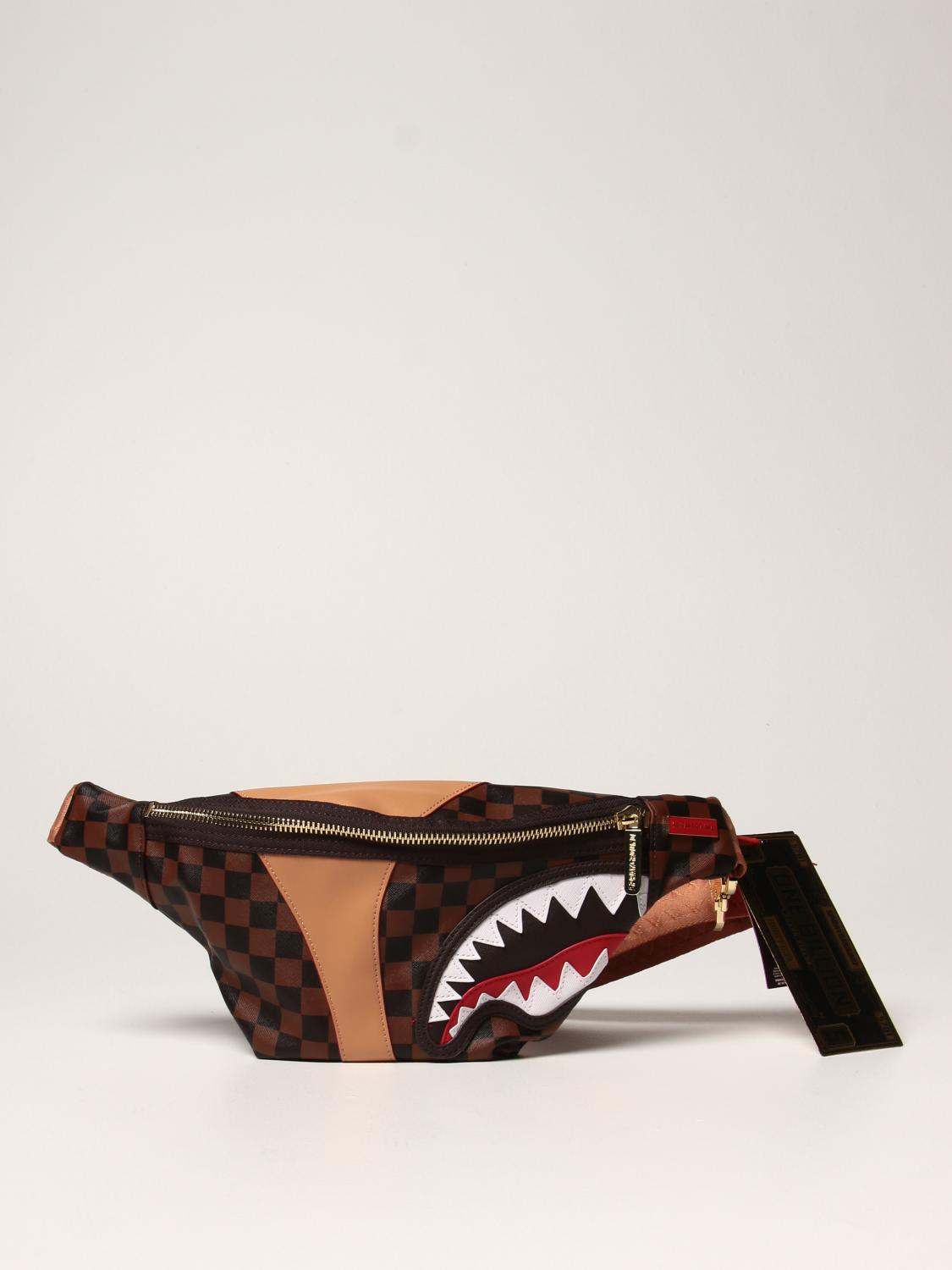 SPRAYGROUND belt bag in vegan leather with shark mouth Brown Belt Bag Sprayground