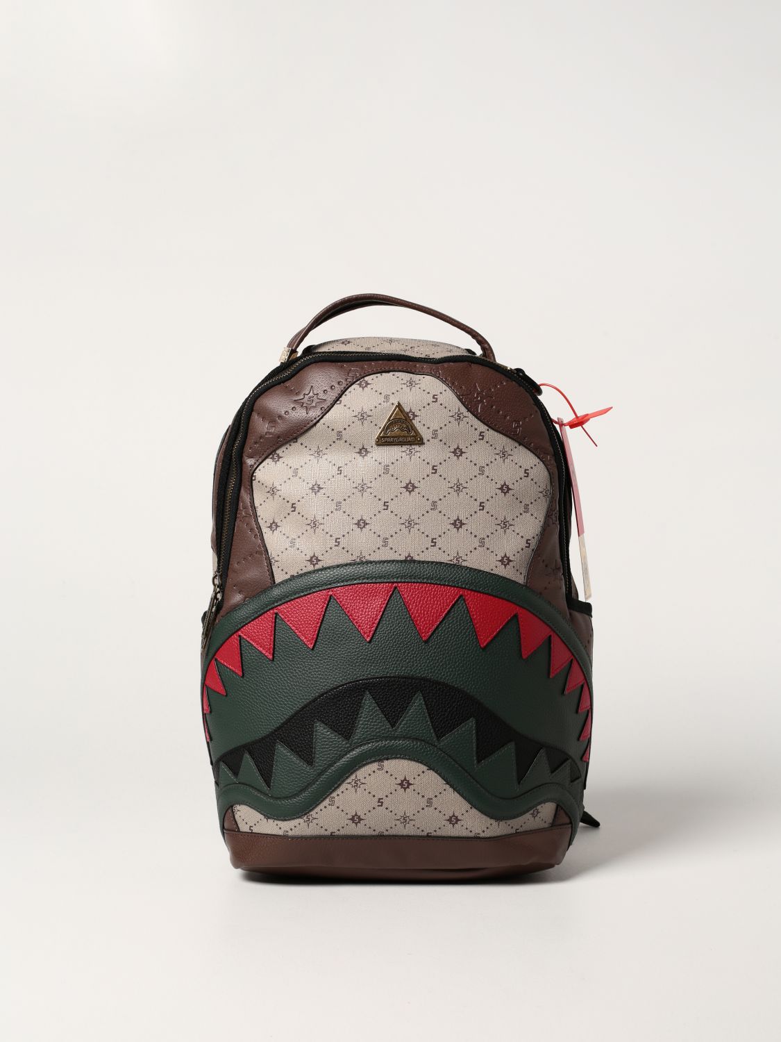 SPRAYGROUND: backpack in vegan leather with shark mouth - Beige |  Sprayground backpack 910B2292SS21 online at
