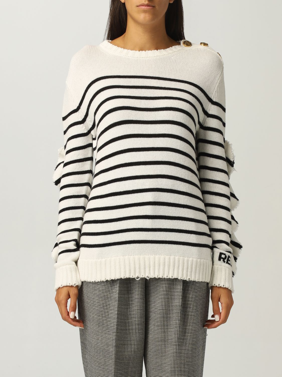 Womens Jumpers and knitwear Valentino Jumpers and knitwear Valentino Striped Wool And Cashmere-blend Sweater 