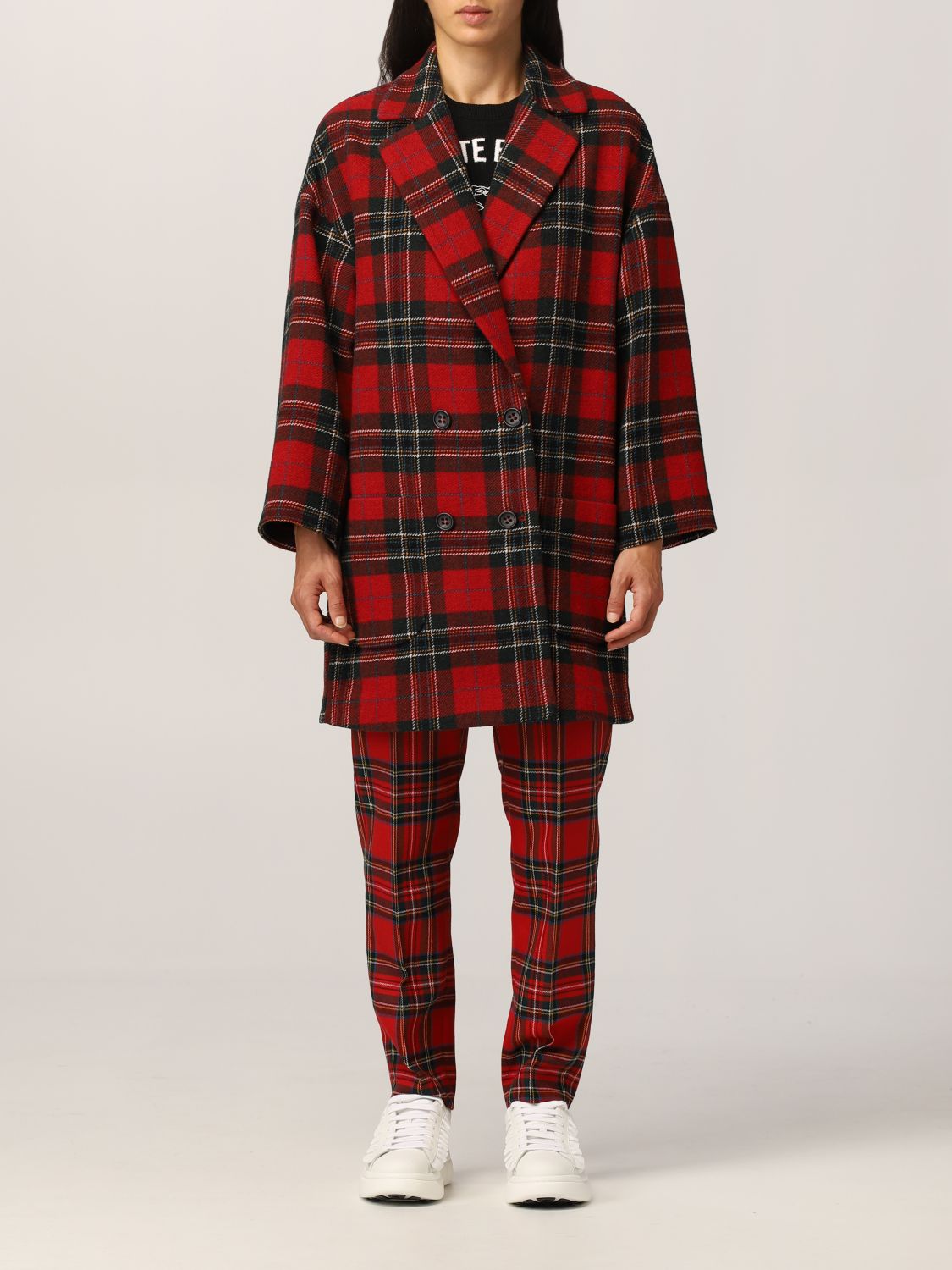 gelei hospita slang Red Valentino Outlet: coat in tartan wool - Red | Red Valentino coat  WR3CA1555Y8 online on GIGLIO.COM