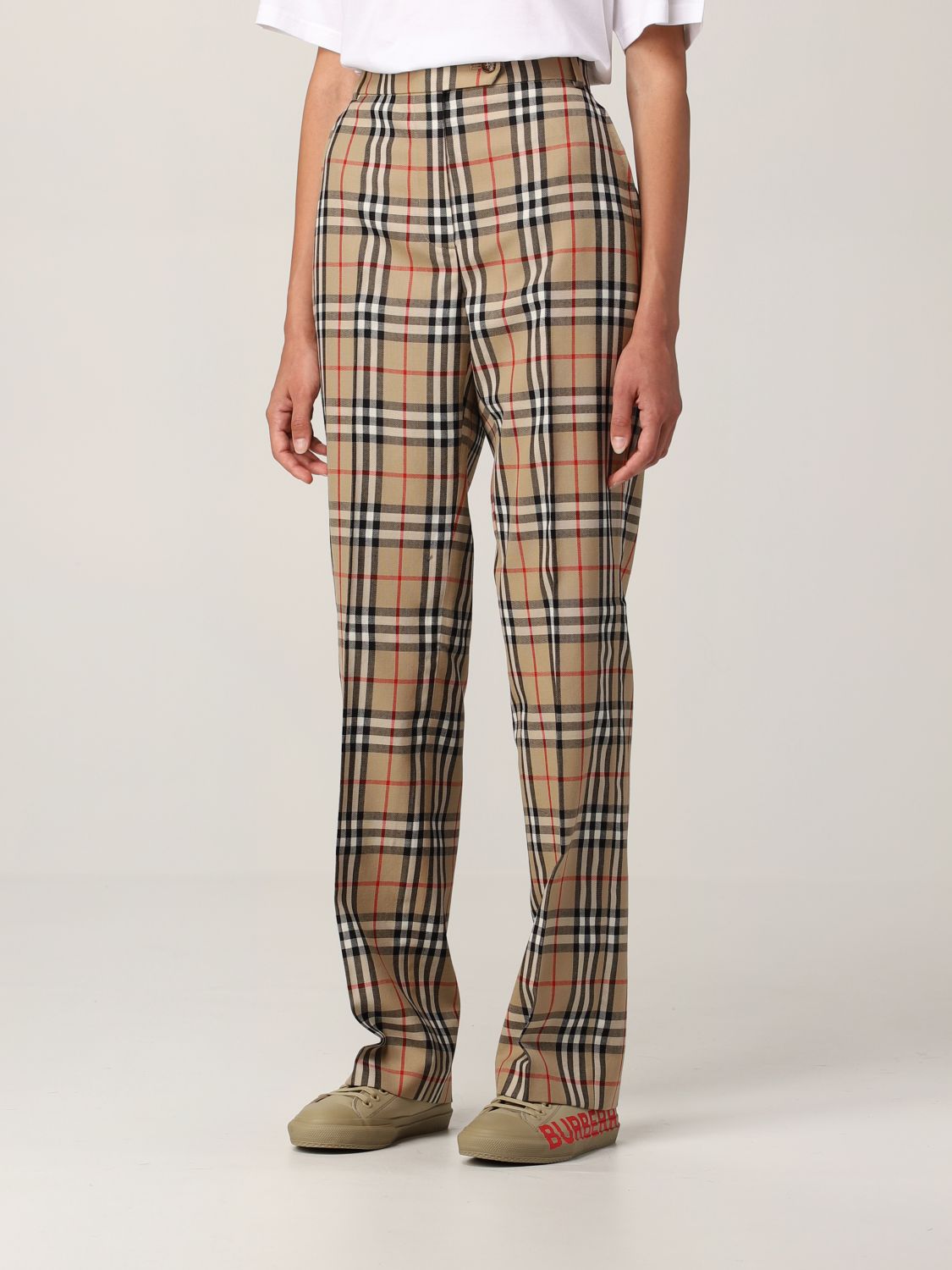 Burberry Check Woven Pajama Pants in Natural for Men | Lyst