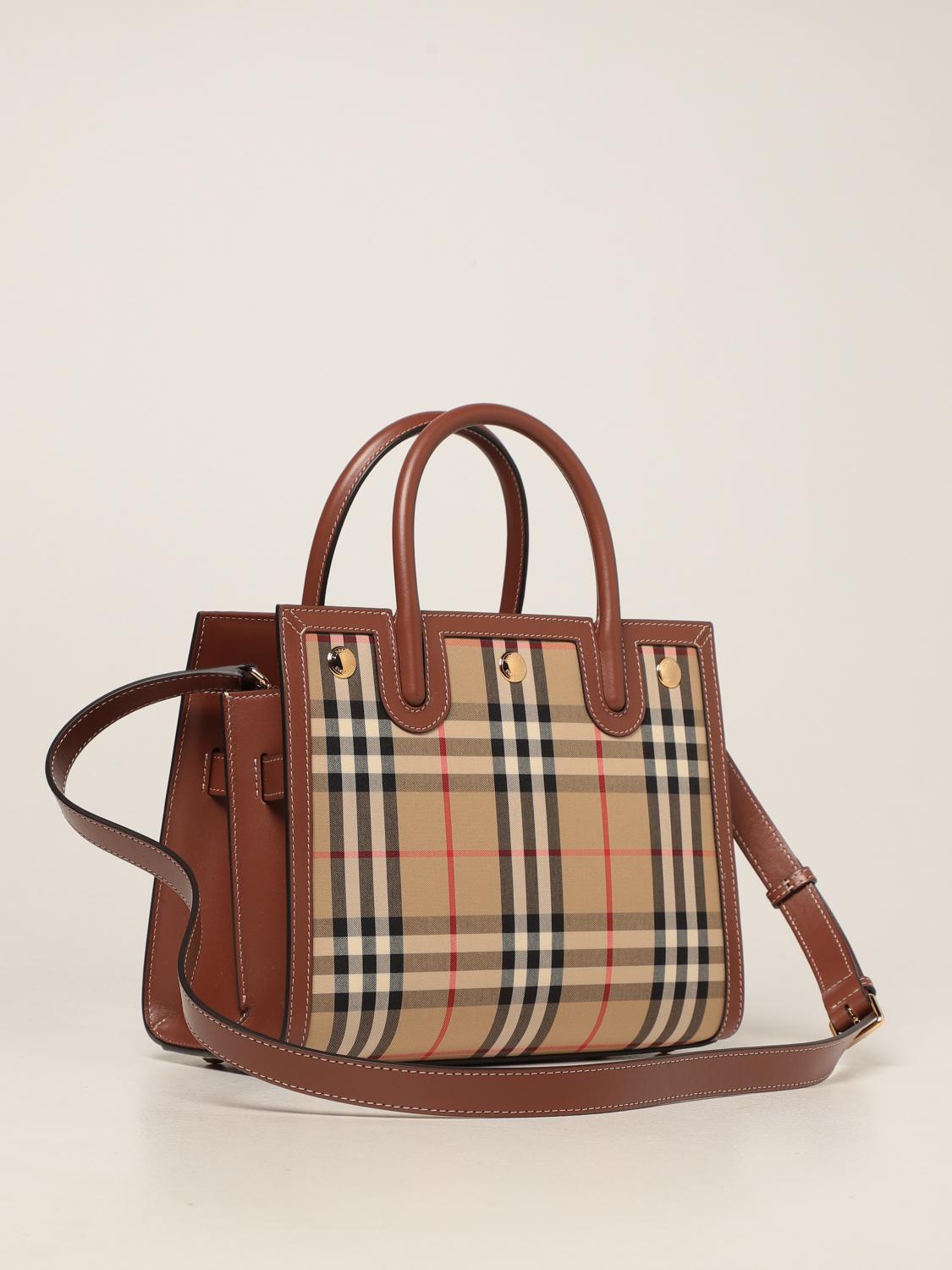 BURBERRY Title Bag in check cotton canvas Handbag Burberry Women