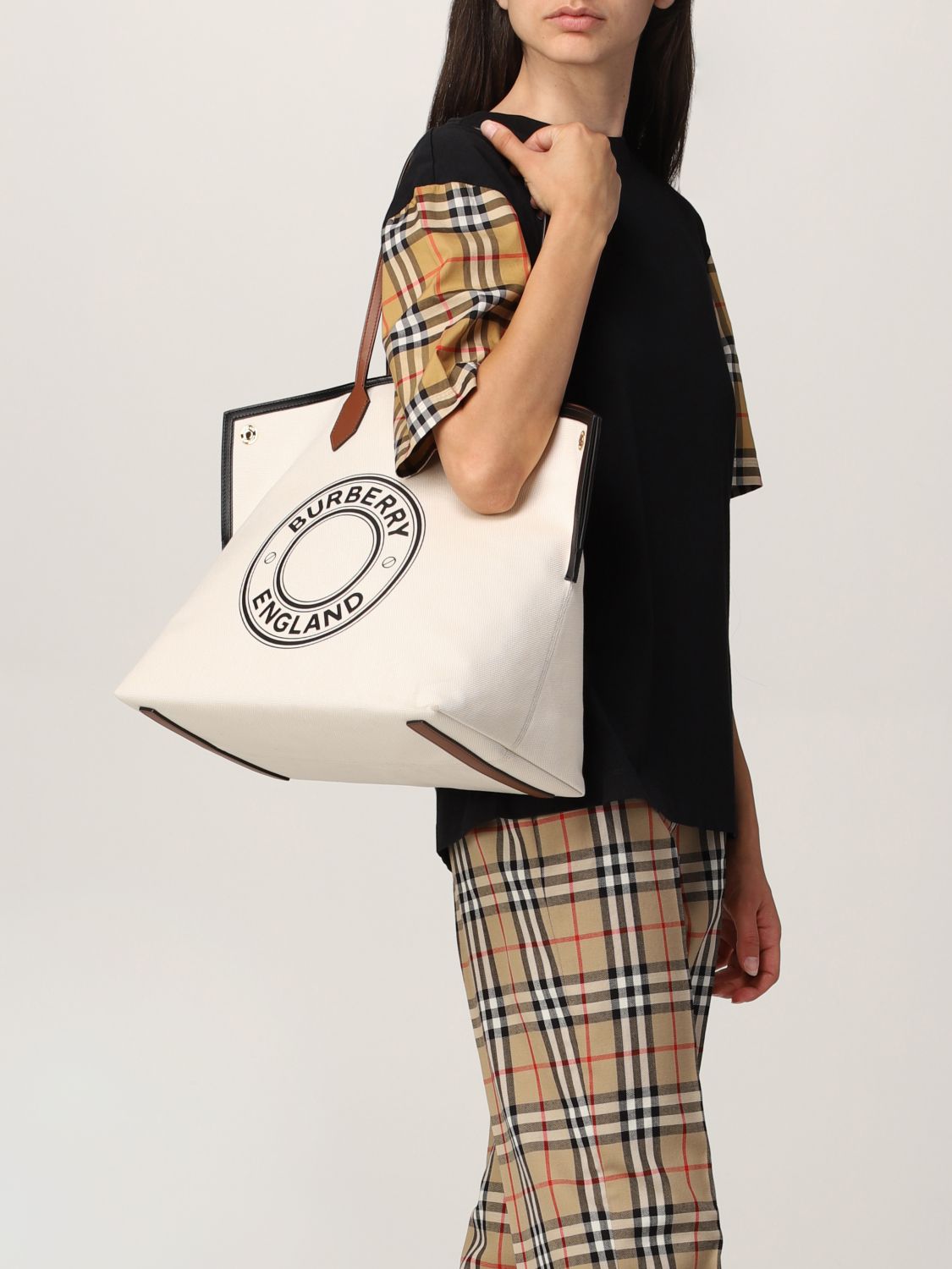 graphic logo Society tote bag, Burberry