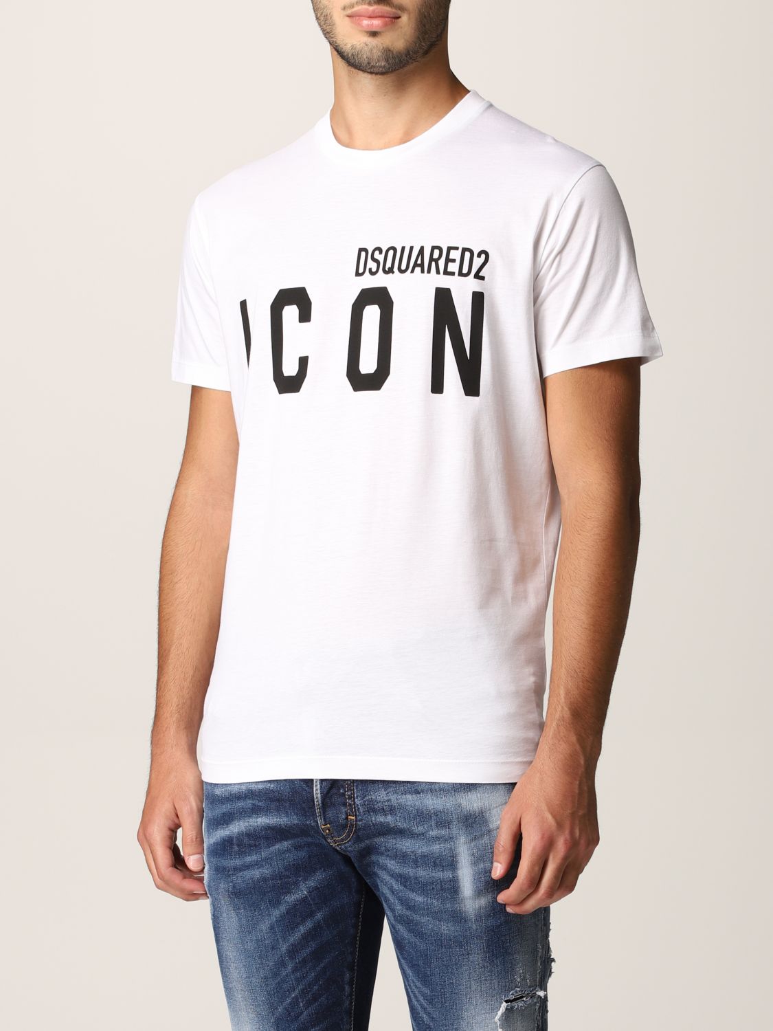 T-shirt Dsquared2: Dsquared2 cotton T-shirt with Icon logo white 4
