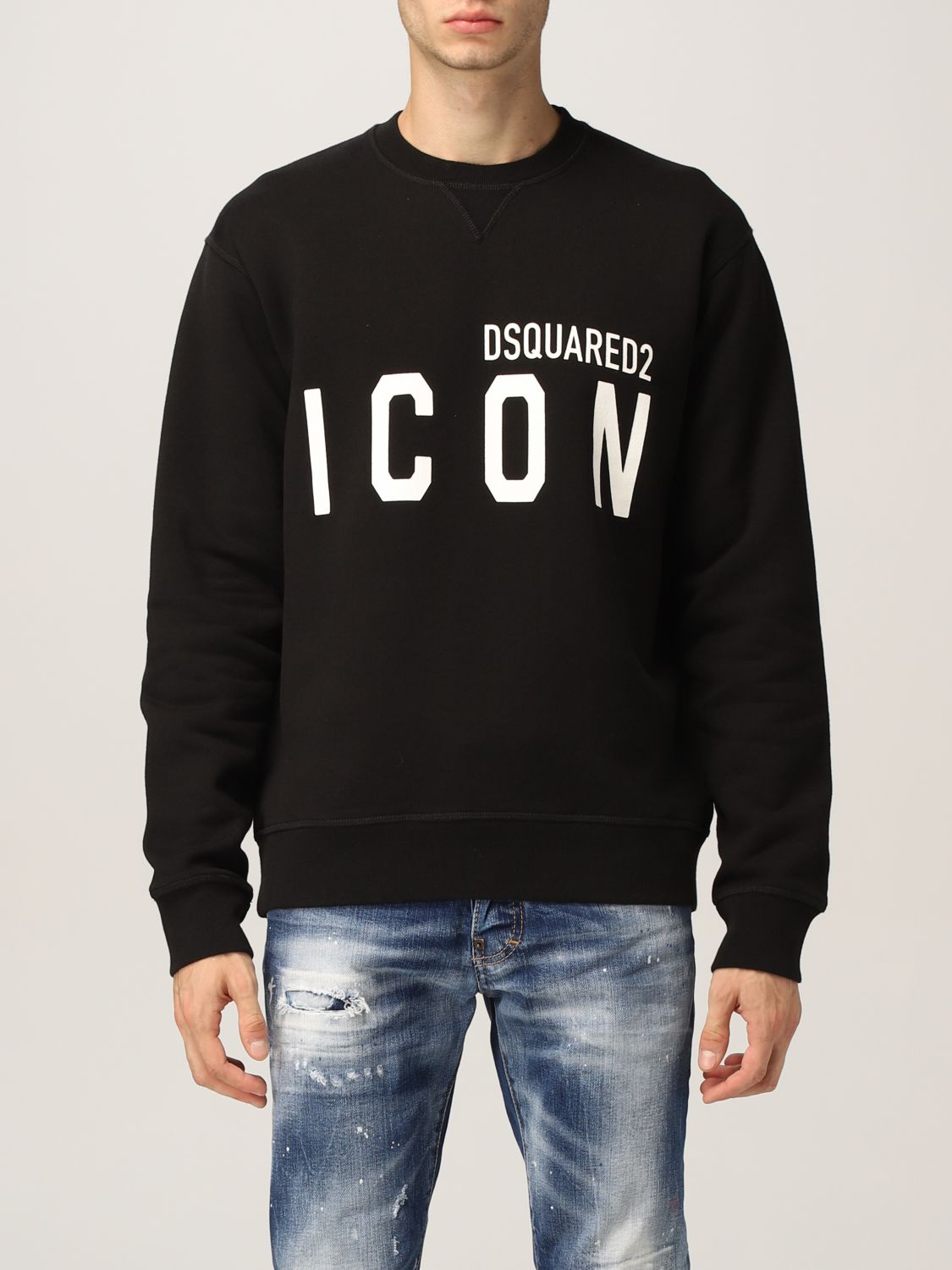 DSQUARED2: sweatshirt with Icon logo - Black | Dsquared2 sweatshirt ...