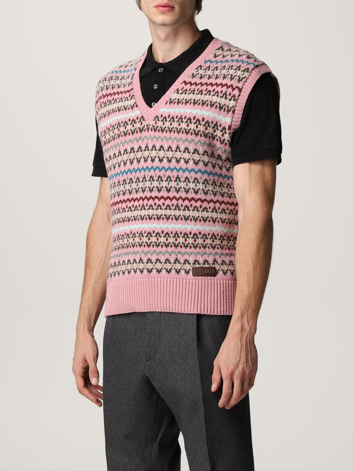 Suit vest Dsquared2: Dsquared2 wool vest pink 4