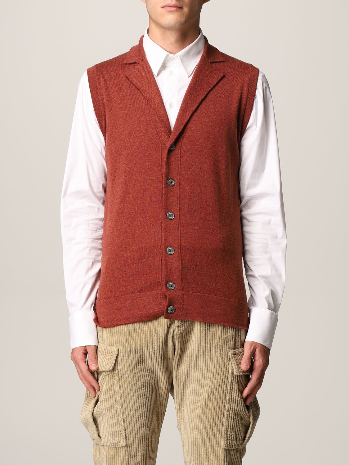 Suit vest Eleventy: Eleventy knitted vest burnt 1