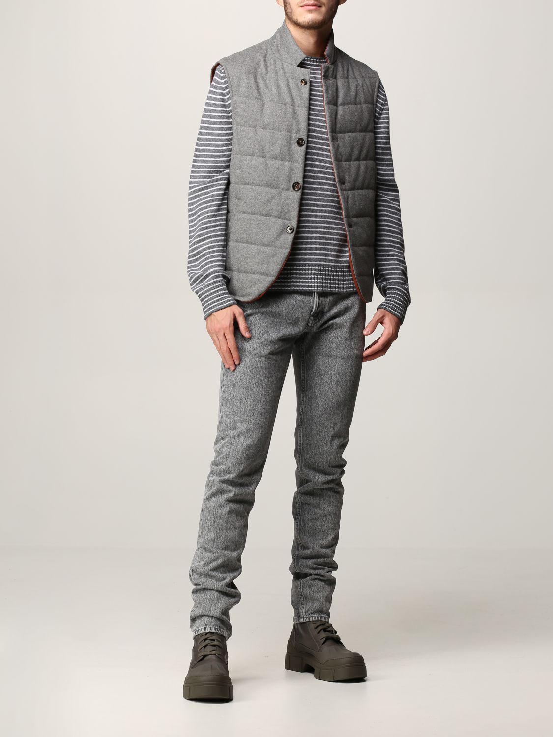 Suit vest Eleventy: Eleventy reversible gilet in nylon and wool grey 2