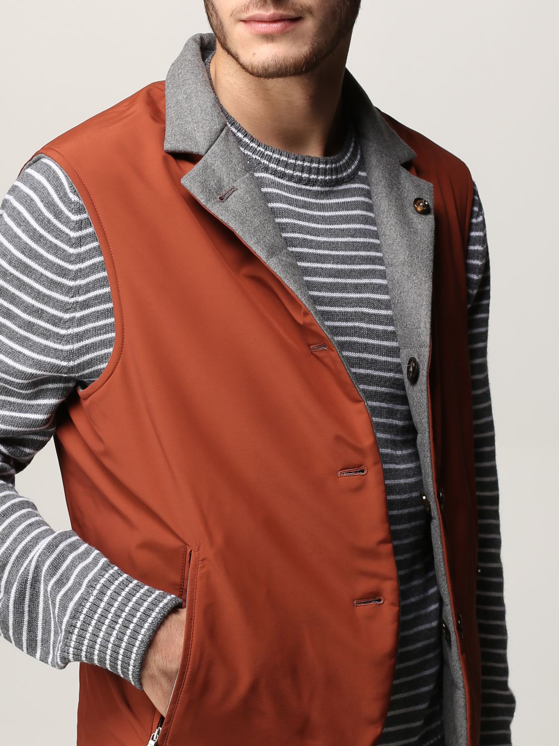 Suit vest Eleventy: Eleventy reversible gilet in nylon and wool grey 5