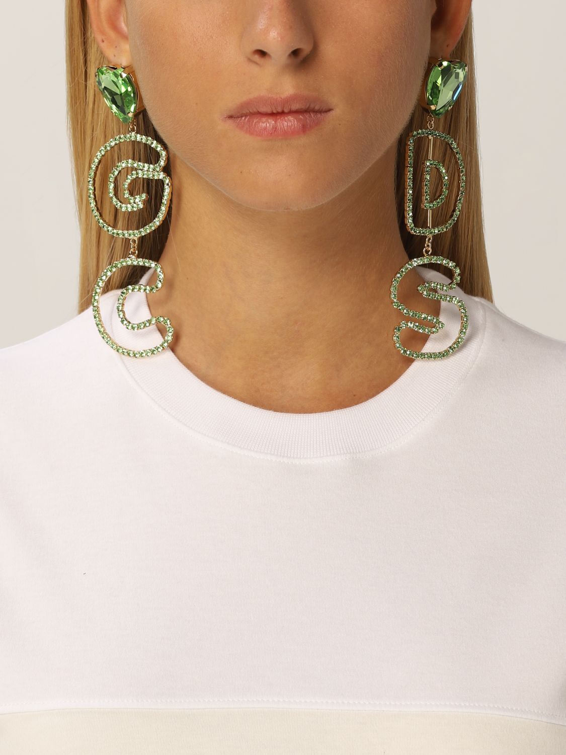 Jewel Gcds: Maxi Gcds earrings with crystals green 2