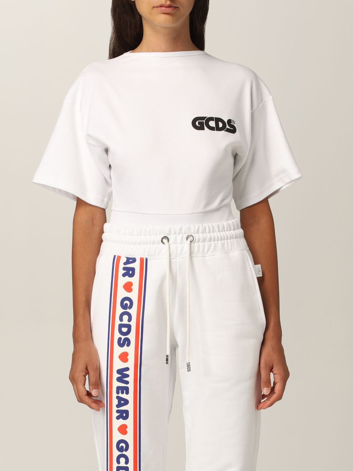 Body Gcds: T-shirt a body Gcds con big logo bianco 1